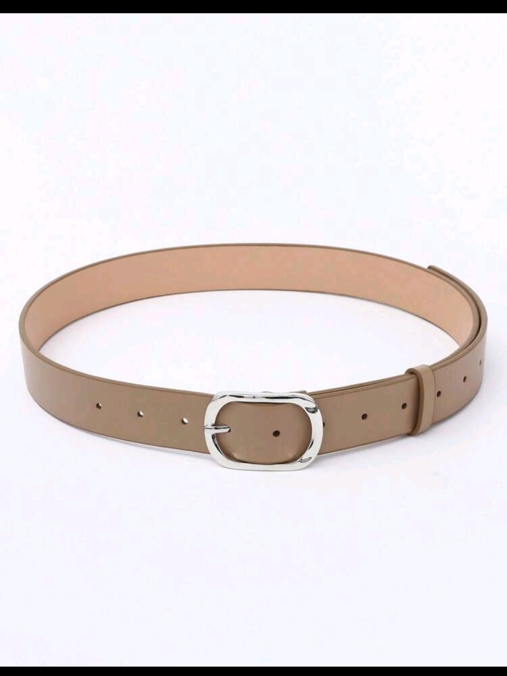 Ladies Smooth Tan Belt with Silver Buckle - Picture 5 of 5